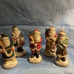 Vintage Ceramic Santa Claus 5” figurines “Around the World” Lot Of 5 Collectible