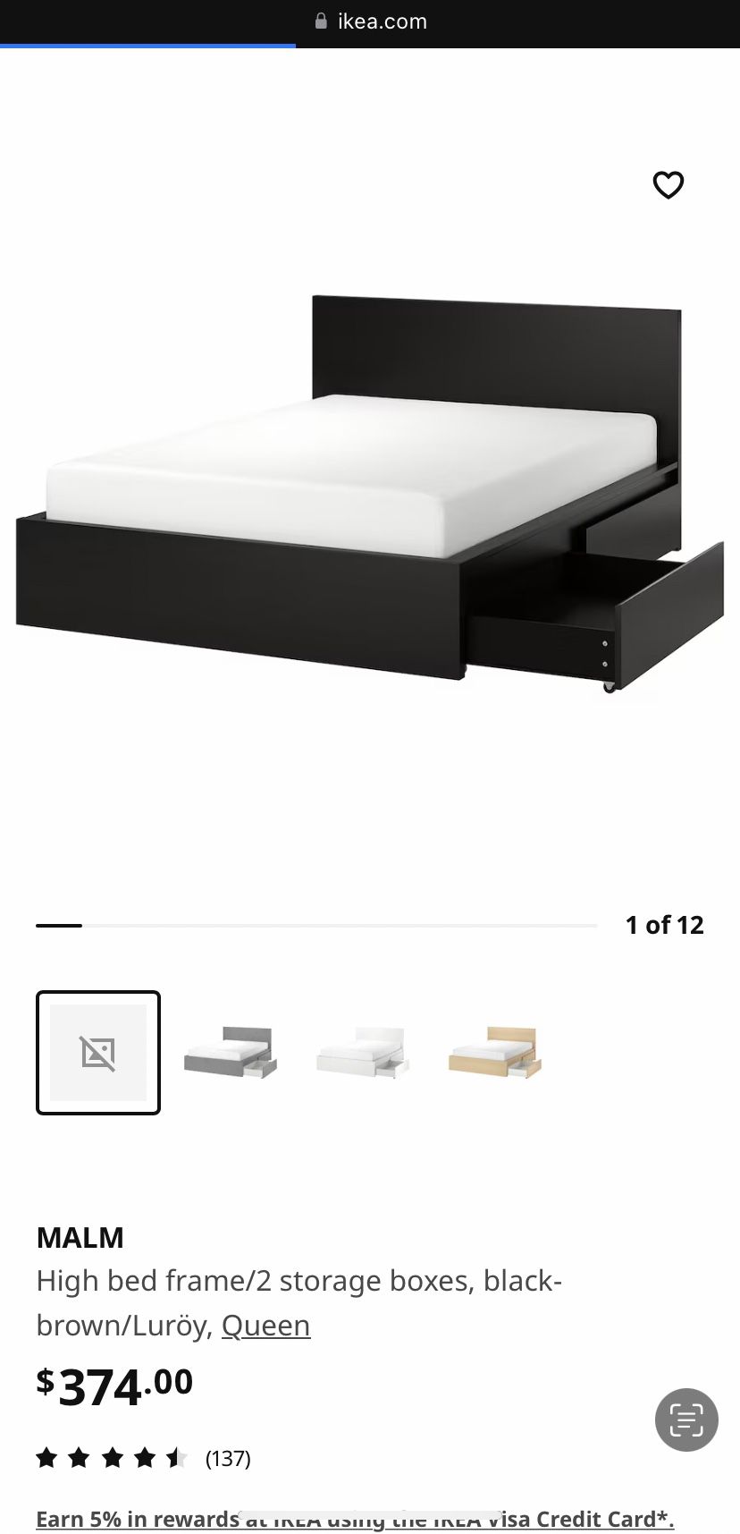 Ikea Bed Frame, Memory Foam Mattress, And Latex Topper