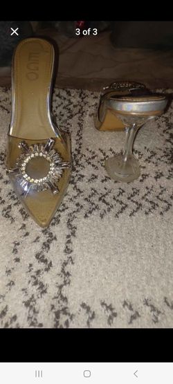 Short Rhinestoned Toe Heel