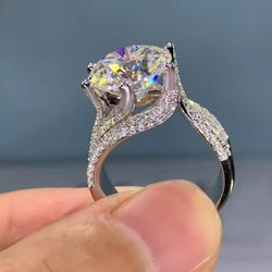 Cz Engagement Ring With Box Sz 7