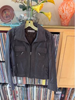 PRICE DROP: Like new LULU BRAVO, lined, DARK BROWN LAMBSKIN LEATHER MOTO JKT, XL