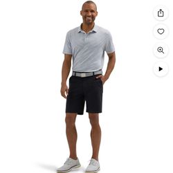 lee® men's golf series flat front chino short color black size 30