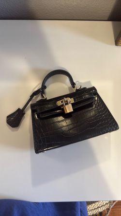 Princess Polly Peta & Jain Hedi Mini Top Handle Bag Black Croc