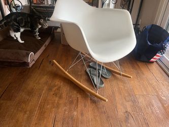 Eames Style Moulded Plastic Rocking Chair