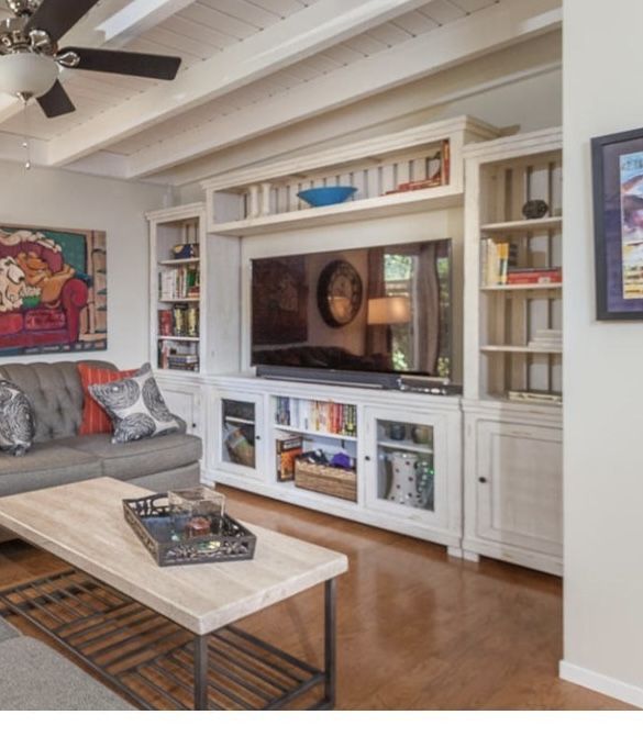 White Farmhouse Style Entertainment Center