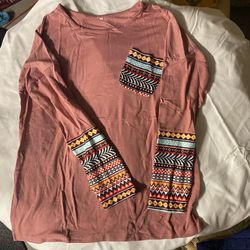 New Women Pink Long Sleeve Size L