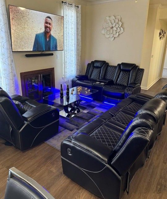 BRAND NEW ⚡ POWER Reclining Couch Sofa Recliner Theater Chair Seat Set 🛋️