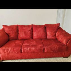 Beautiful Red Sofa Couch - Ashely Furniture - NO STAINS OR RIPS. 