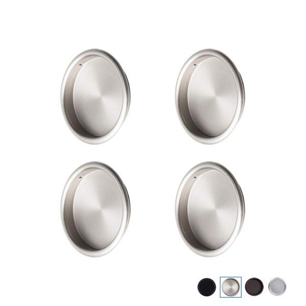 NEW IN BOX Enconker 4 Pack Closet/cabinet Door Finger Pulls in satin nickel silver