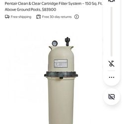 Pentair Clean And Clear Above Ground Pool Filter System