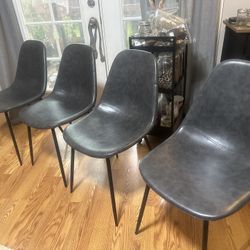 Vegan Leather Side Chairs (x4)