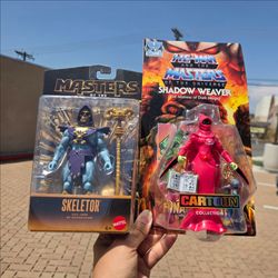 MOTU Masters of the Universe Skeletor & Shadow Weaver Mattel figures, NEW!
