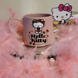 Hello Kitty Ceramic Large sized Coffee Mug Floral  14 Oz1