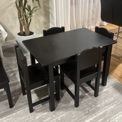 Sturdy Kids’ Table Set — 5 Chairs Included 