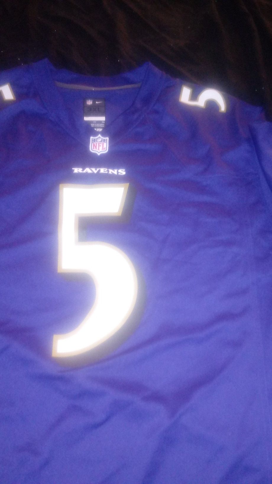 Ravens Joe Flacco #5 jersey size 3XL