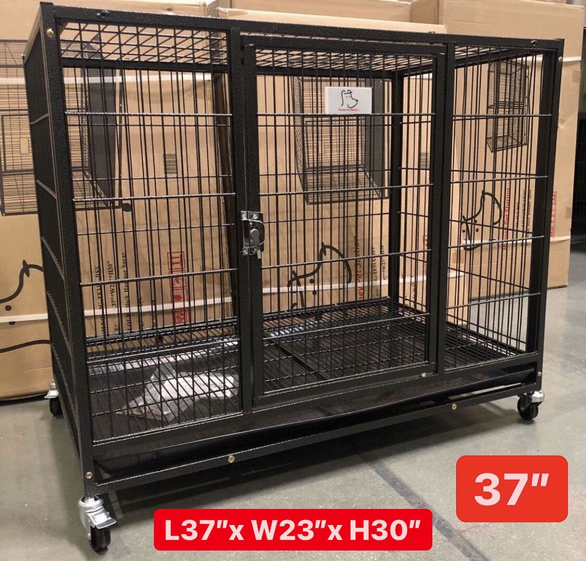 Perfect DROP DOWN DOG CRATES Kennels INDOOR w/ WHEELS