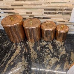 Nutella Hammered Copper Canister Set Of 4