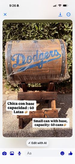 Wooden ice chest Dodgers sign. Pick up at Anaheim or Beaumont  Calif
