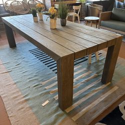 Large Grey Acacia Outdoor Dining Table