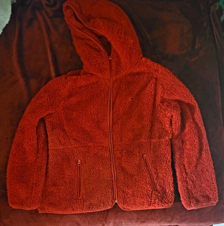 TOMMY HILFIGER SHERPA JACKET RED SIZE L