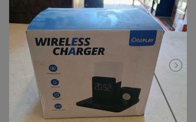 Quick Charge Multifunctional Charger Desktop Mobile Phone Stand Alarm Clock Night Light Desk lamp Mobile Phone Watch(Black)