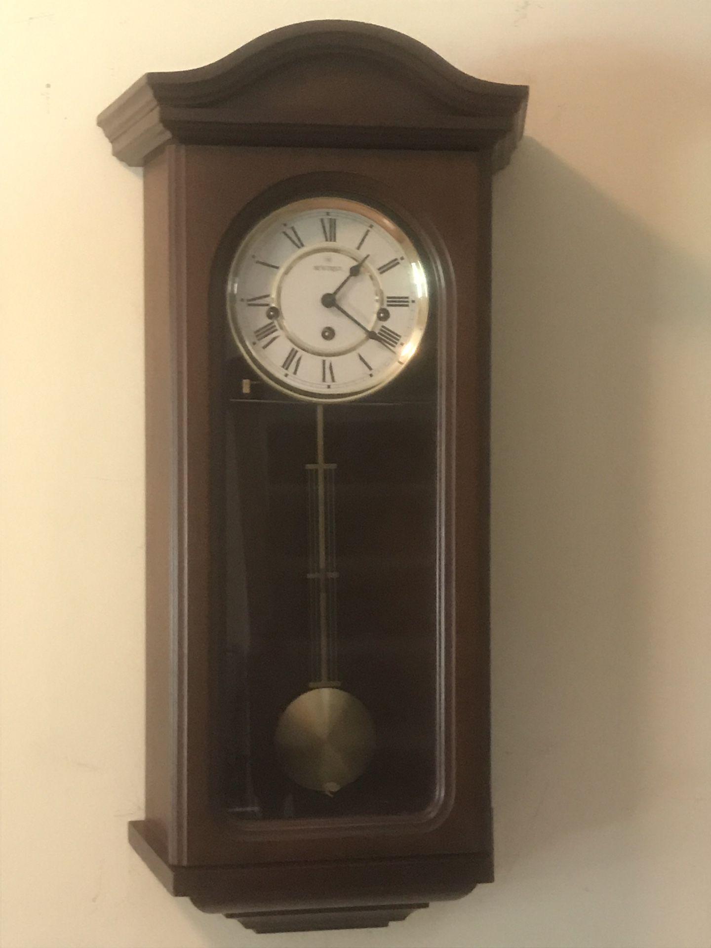 Montreux Key Wind Mechanical Pendulum Westminster Chime Wall Clock