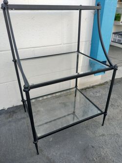 Glass and Metal 3-Tiered Regency Side Table