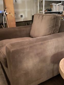 Pair of 2 Bauhaus Gray Velvet Armchairs