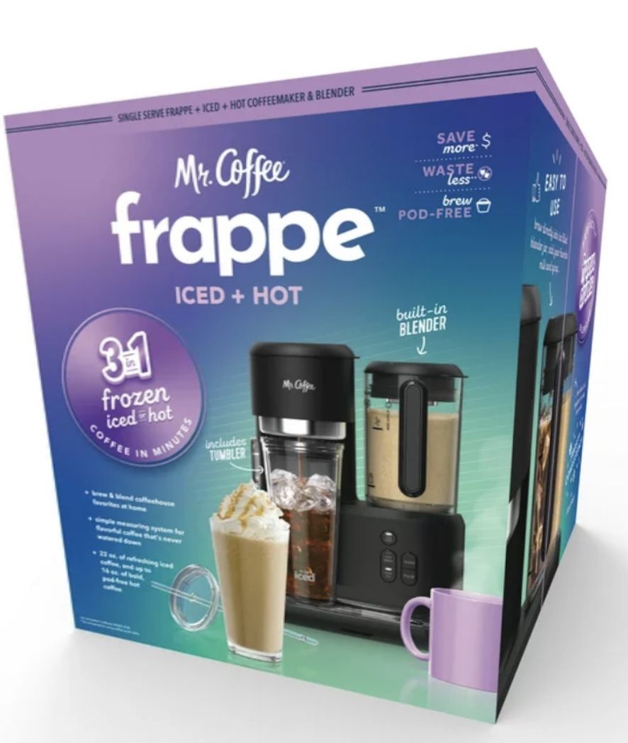 Mr. Coffee Single Serve Frappe and Iced Coffee Maker with Blender, Black