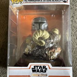 Funko Pop Deluxe Star Wars: The Mandalorian & The Child on Bantha #416