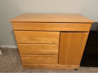 Dresser - 3 deep drawers, side cabinet, thinner drawer or optional changing table