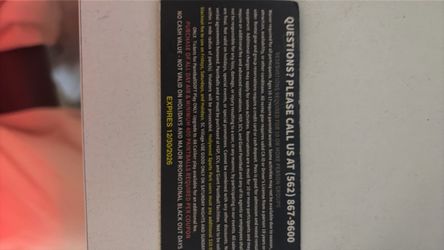 Paintball Park Group Coupon Card