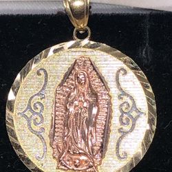 10 K GOLD VIRGIN MARY OF GUADALUPE