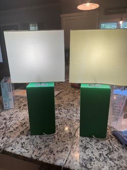 Green nightstand lamps