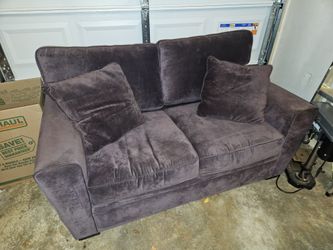 Purple Love Seat Worth Ottoman 