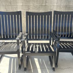 Four Sturdy Black Rocking Chairs