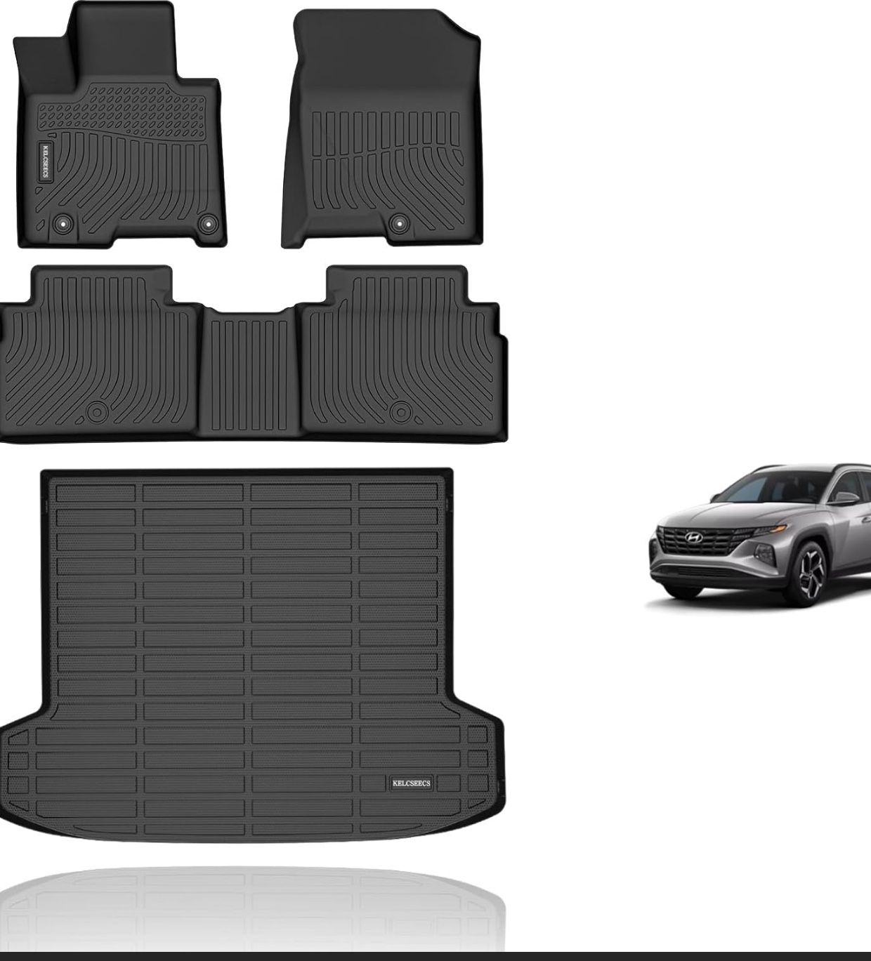 KELCSEECS Floor Mats & Cargo Liner Custom for 2025 2024 2023 2022 Hyundai Tucson Plug-in Hybrid All Weather Car Mats Automotive Cargo Mat Floor Liners