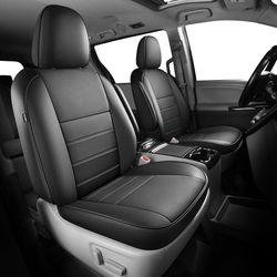 Seat Covers for Toyota Sienna 2011-2020, Full Set Waterproof 8 Seats Black