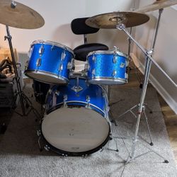 Blue Sparkle Ludwig 1968  Drum Set