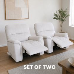 SET of 2 Manual Rocker Recliner Chair, Gray
