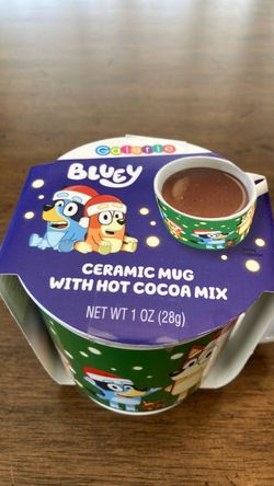 New Bluey Holiday Ceramic Mug with Hot Cocoa Mix