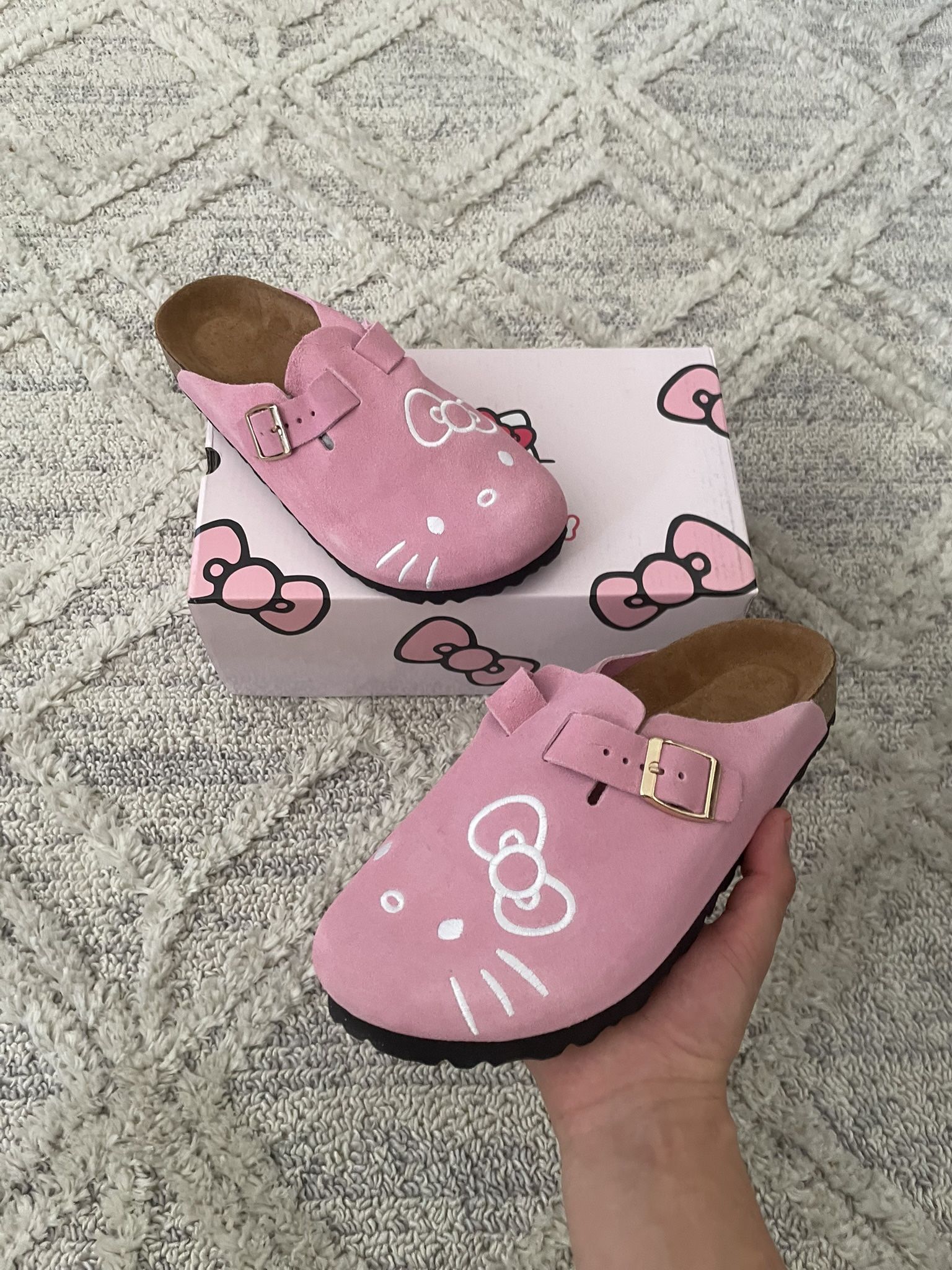 Hello Kitty Burkins Pink Clogs with Buckle Shoes