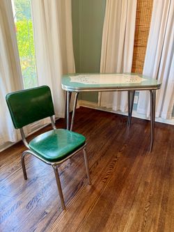 Vintage 1950s Formica Dinette Table + Chair