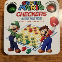 Super Mario Checkers & Tic Tac Toe Collector’s Game Set