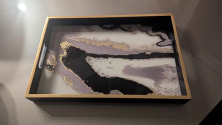 Black Gold Gray Serving Tray