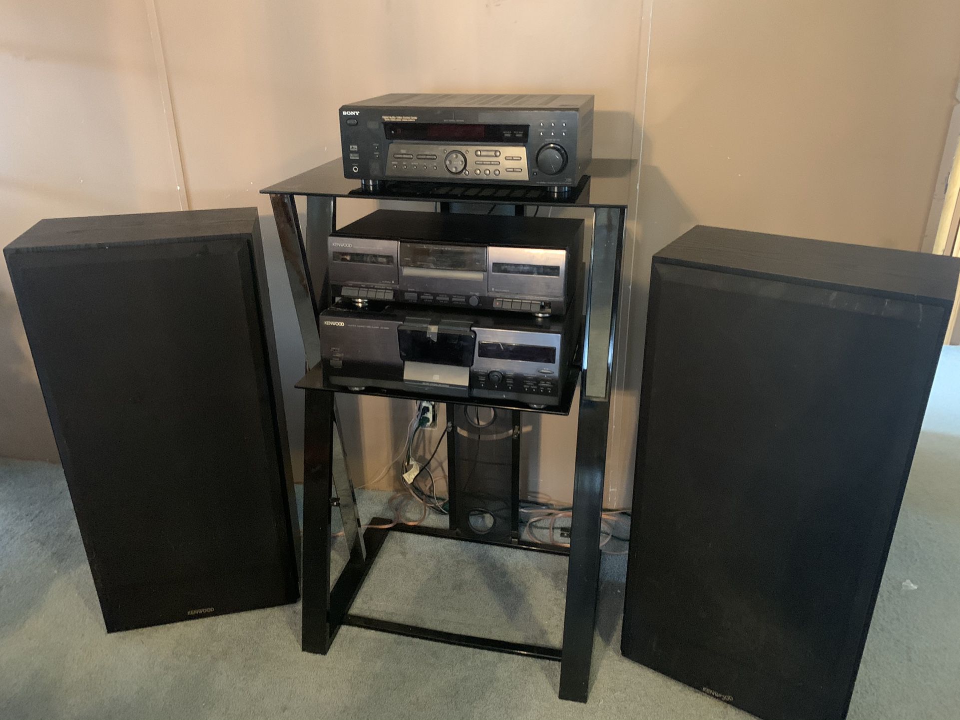 Complete Stereo System W/shelf