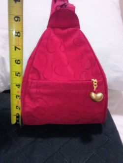 Vintage Red Monogram Nina Ricci Deci Dela mini backpack