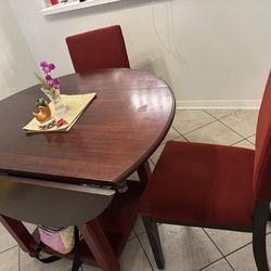 Round dining table and 2 chairs