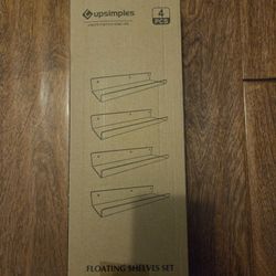 Floating Shelves (Set of 4) (Upsimples)– White Acrylic – New, Open Box