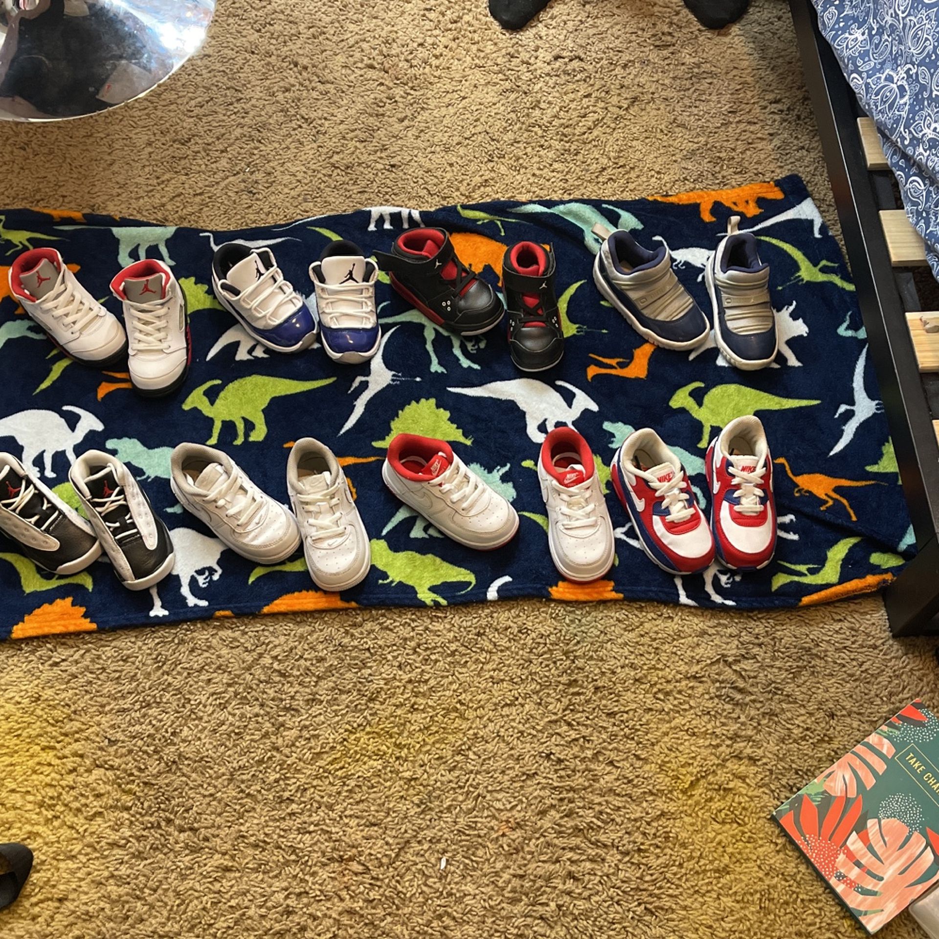 Toddler Nike And Retro Jordan Shoes Size 7c